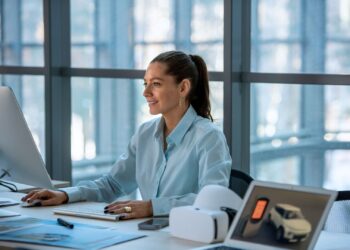 Mulher trabalhando em um escritório